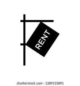 Rent sign icon vector black - Vector