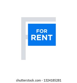 Rent sign - for rent icon vector - flat