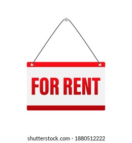 For Rent Sign. Isolated Vector Illustration. Vector Illustration Design. Design Element.