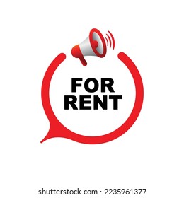 for rent sign on white background