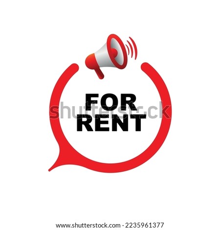 for rent sign on white background