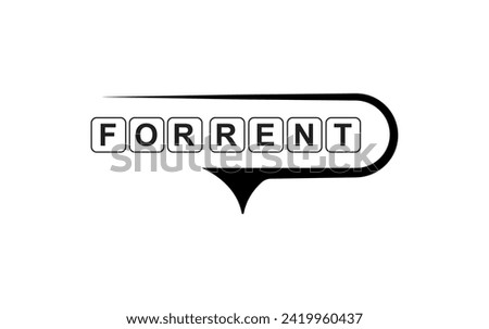 for rent sign on white background
