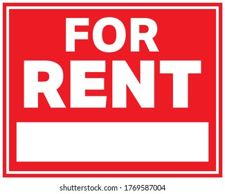 For rent sign in red background