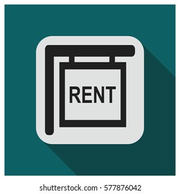 Rent sign vector icon