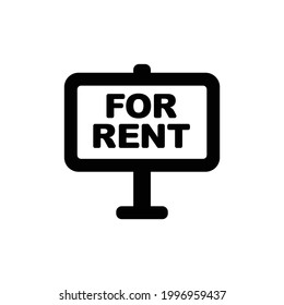 For Rent sign vector icon, isolated on white background
