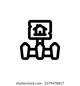 icono del vector de signo de alquiler. estilo de contorno de iconos de bienes raíces. uso perfecto para logotipo, presentación, sitio web y más. estilo de línea de diseño de iconos simple