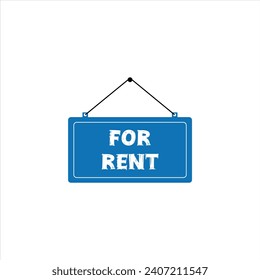 For Rent Sign Vector Isolated Illustration. House for Rent Line Art Vector Icon Graphic