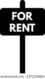 for rent sign vector isolated on white background . rent board icon