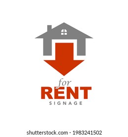 For Rent Signage Logo House and Sign Symbol