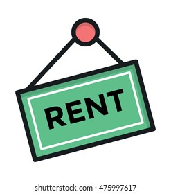Rent Signboard Vector Icon