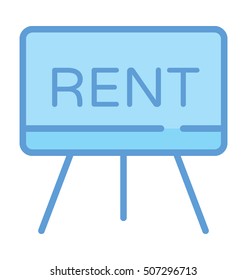Rent Signboard Vector Icon 