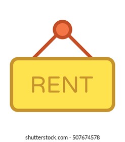 Rent Signboard Vector Icon