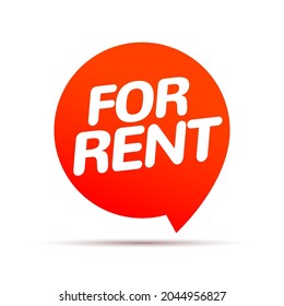 Rent tag label icon. For rent vector sign design