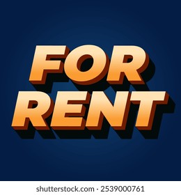 For rent. Text effect design for social media or online media. Square size
