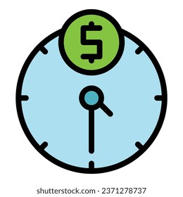 Rent time icon outline vector. City system. Share transport color flat