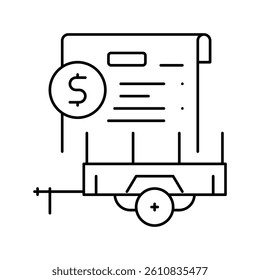 rent trailer agreement line icon vector. rent trailer agreement sign. isolated contour symbol black illustration