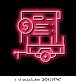 rent trailer agreement neon light sign vector. rent trailer agreement illustration