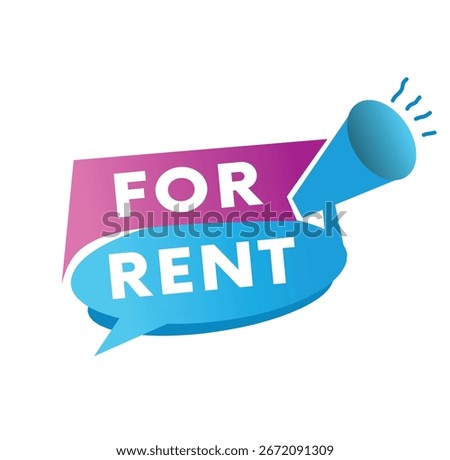 For rent vector eps template symbol for real estate business concept, marketing design. Flat template for banner.