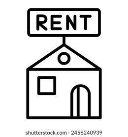 For Rent Vector Line Icon Design
