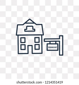 For rent vector outline icon isolated on transparent background, high quality linear For rent transparency concept can be used web and mobile