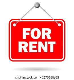 For Rent Vector Sign Isolated On White Background