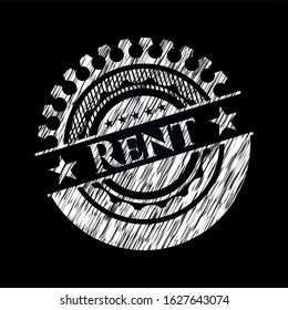 Rent written with chalkboard texture. Vector Illustration. Detailed.