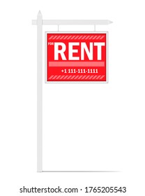 For Rent Yard Sign, Editable Vector Template.