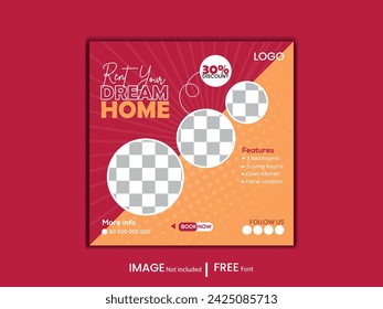 Rent your home social media post design