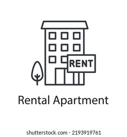 Rental Apartment vector outline Icon Design illustration. Miscellaneous Symbol on White background EPS 10 File