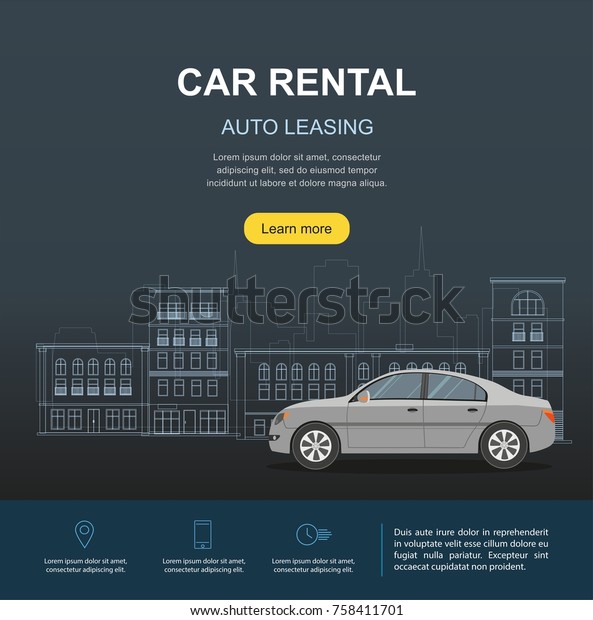 Rental Car Auto Leasing Banner Rental Stock Vector Royalty Free