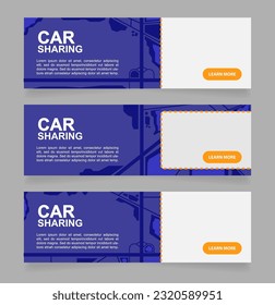 Rental car company web banner design template. Affordable option. Vector flyer with text space. Advertising placard with customized copyspace. Printable poster for advertising. Arial font used
