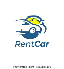 Rental Car Logo. Vehicle Hire Icon. Automotive Vacation Travel Sign. Vector Illustration.