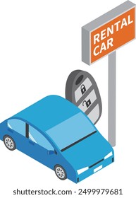 Rental car shop image illustration