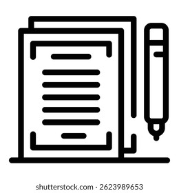 Icono de contrato de alquiler. Icono de Vector de contrato de alquiler de contorno para Diseño web aislado sobre fondo blanco