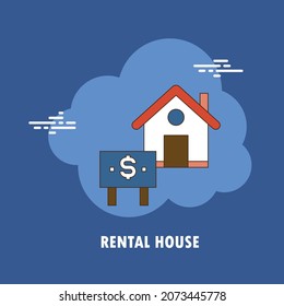 Rental house flat concept vector design