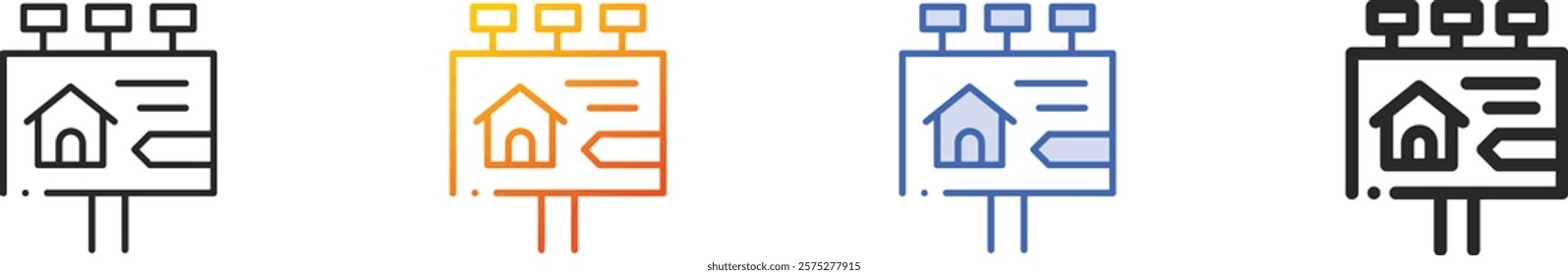 rental icon.Thin Linear, Gradient, Blue Stroke and bold Style Design Isolated On White Background