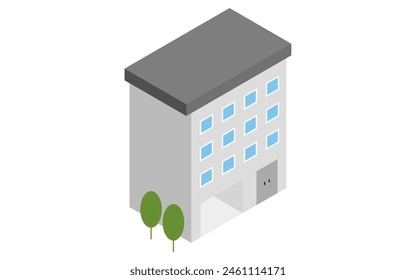 Rental Property: Building (Apartment), Isometric Illustration, Vector Illustration