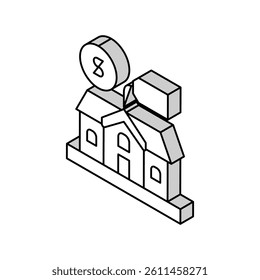 rental property estate home isometric icon vector. rental property estate home sign. isolated symbol illustration