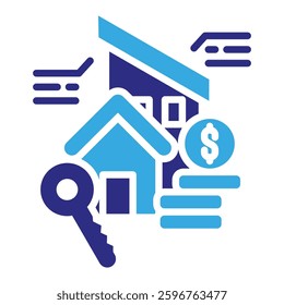 Rental Property Icon in Glyph Dual Color Style. Simple Vector Design. Simple Vector Glyph Icon