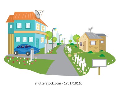 Rental, Real estate or property development concept. Editable Clip Art. 