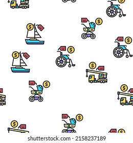 Rental Service Business Vector Patrón sin inconvenientes Ilustración de Línea delgada