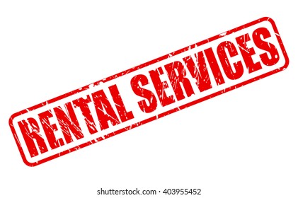 RENTAL SERVICES red stamp text on white
