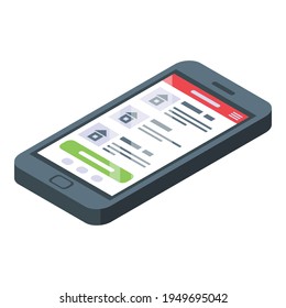 Rental smartphone icon. Isometric of Rental smartphone vector icon for web design isolated on white background