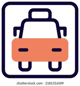 Rental Taxi Sign For The Tourist And General Public