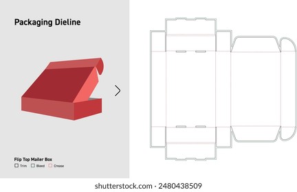 Caja Rentangular Dieline, Caja Dieline, Caja Diecut, Plantilla de embalaje