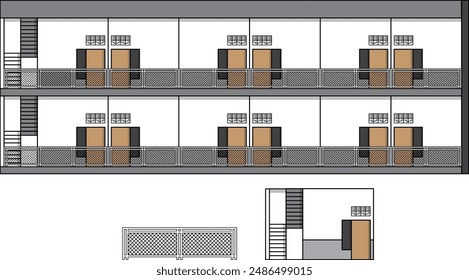 Rented House Simple Vector Illustration