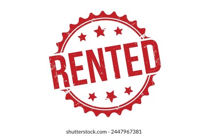 Rented Red Rubber Stamp vector design.