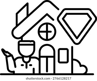 Renters Insurance Illustration vector Icon Design