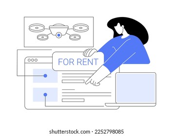 Renting electronic device abstract concept vector illustration. Renting electronics website, new device rent, terms of use and conditions, gadget rental, test equipment lease abstract metaphor.