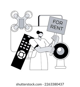 Renting electronic device abstract concept vector illustration. Renting electronics website, new device rent, terms of use and conditions, gadget rental, test equipment lease abstract metaphor.